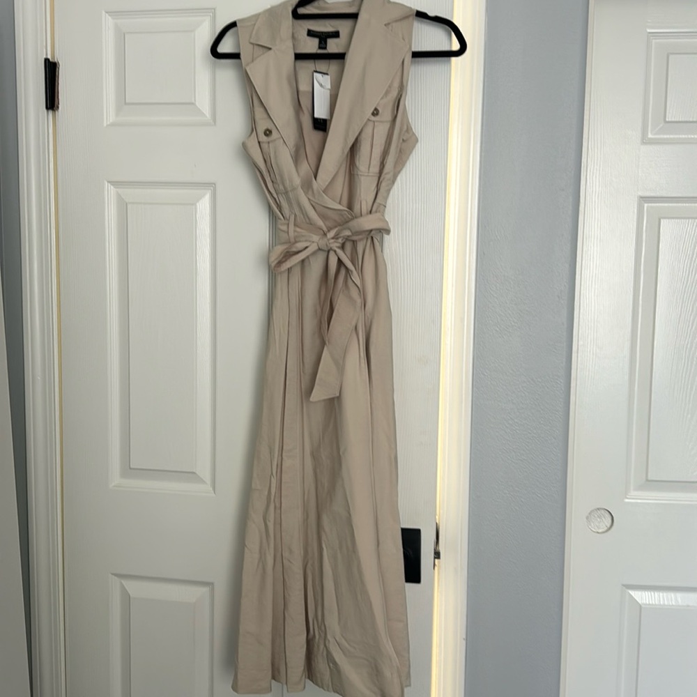 Banana Republic Factory Cream Long Dress/Vest Size 2
